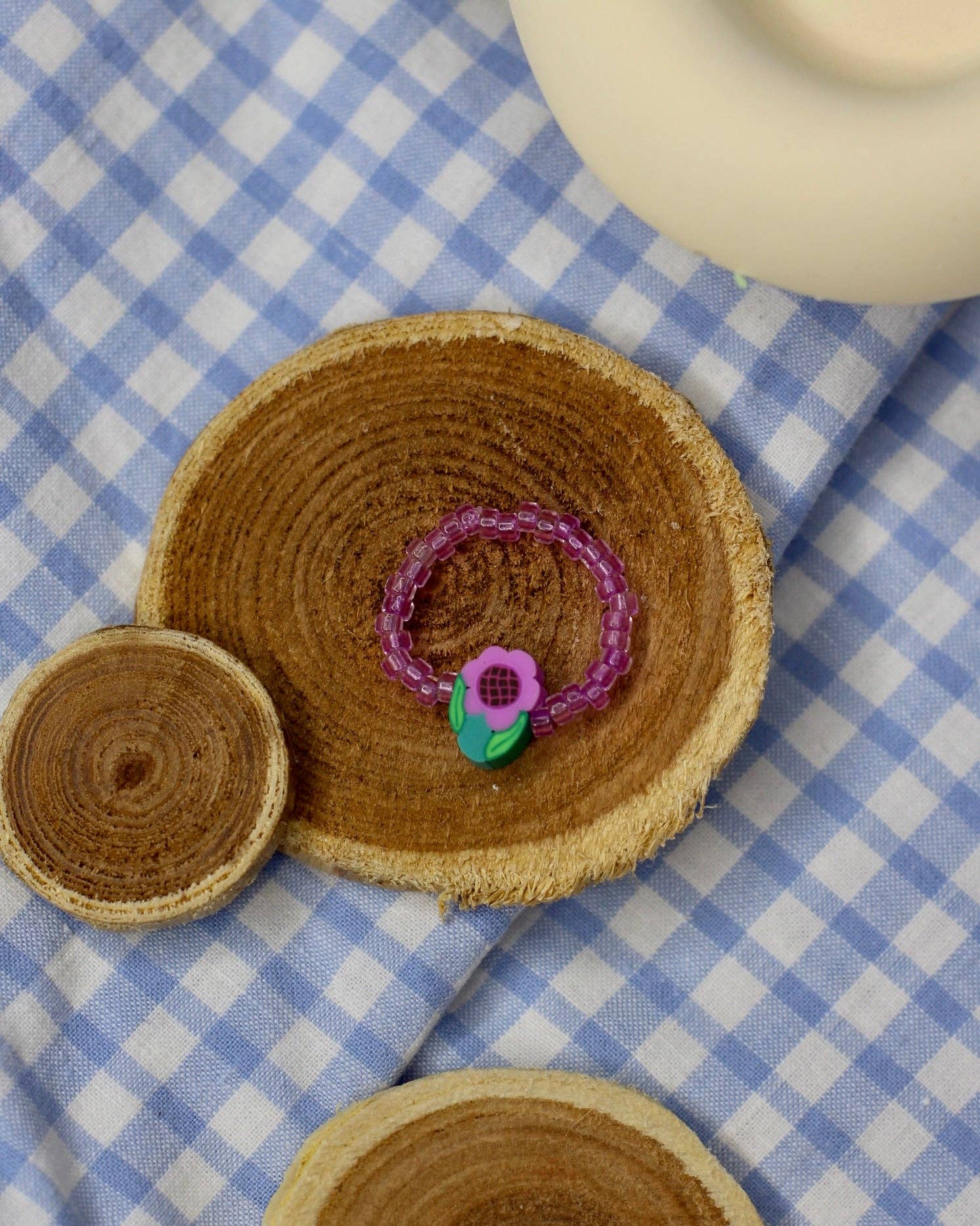 Meet me at the corner - Wholesale Band/Stacked Ring - Flower beaded ring4