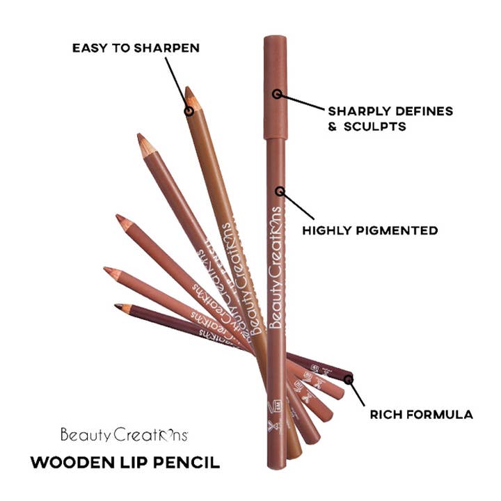 PINEAPPLE Beauty - Wholesale Lip Liner/Pencil - Beauty Creations BCWLLD Wooden Lip Pencil Display - 192pc6