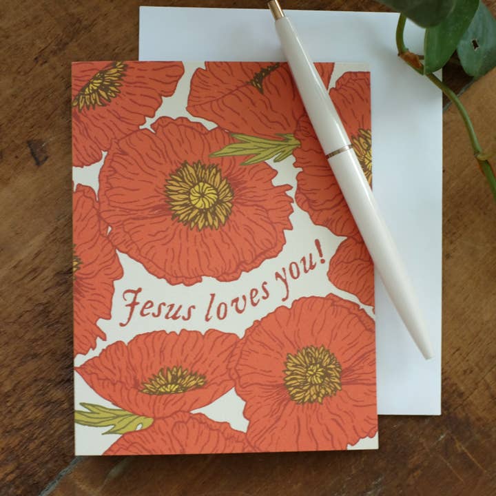 Jesus Loves You | Christian Valentine's Day | A2 Card for wholesale by annalisa v. sawtell