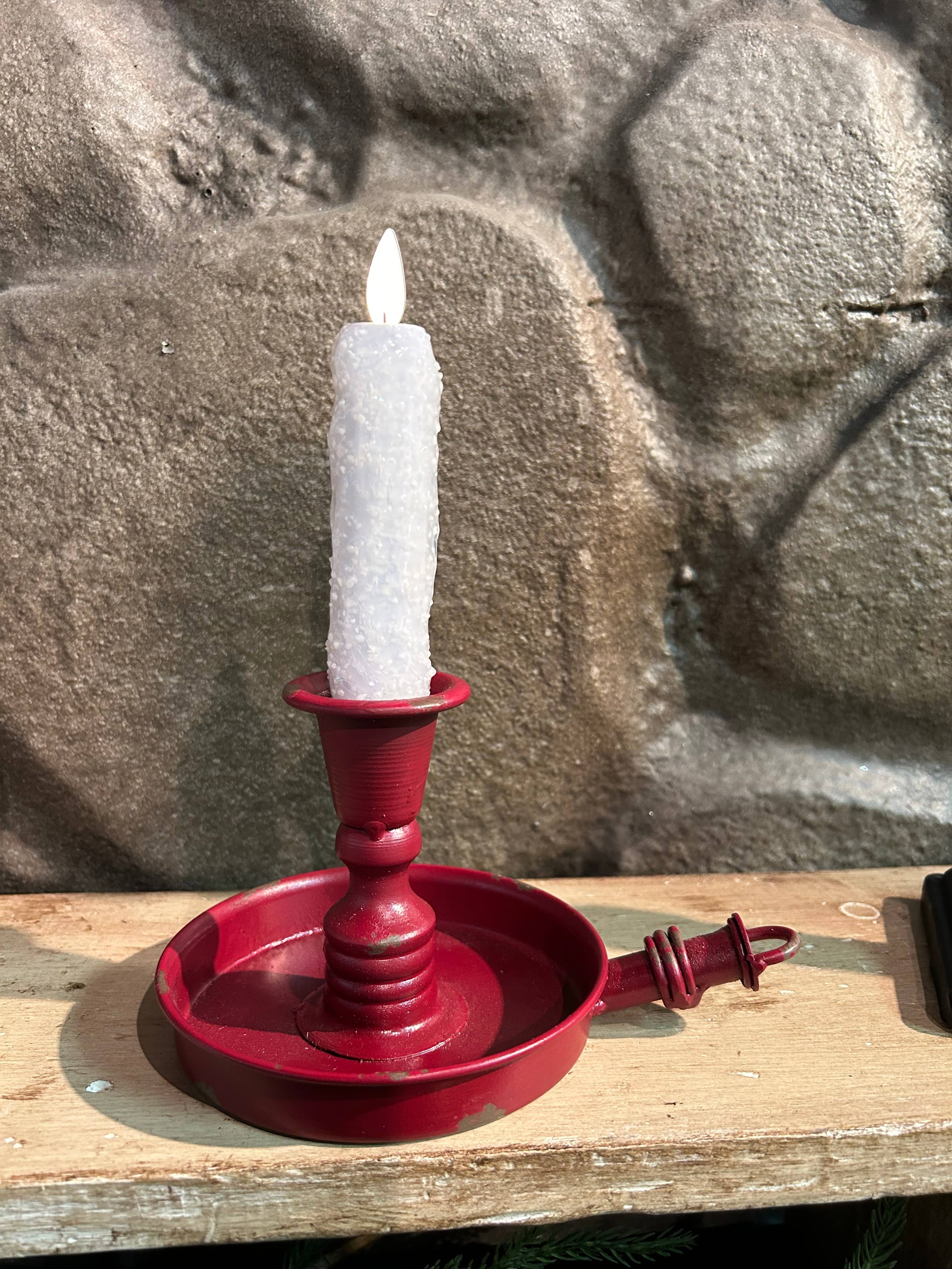 Vickie Jean's Creations Inc - Wholesale Flameless candle - Moving Flame Remote Red Scrooge Candlestick - Tapioca