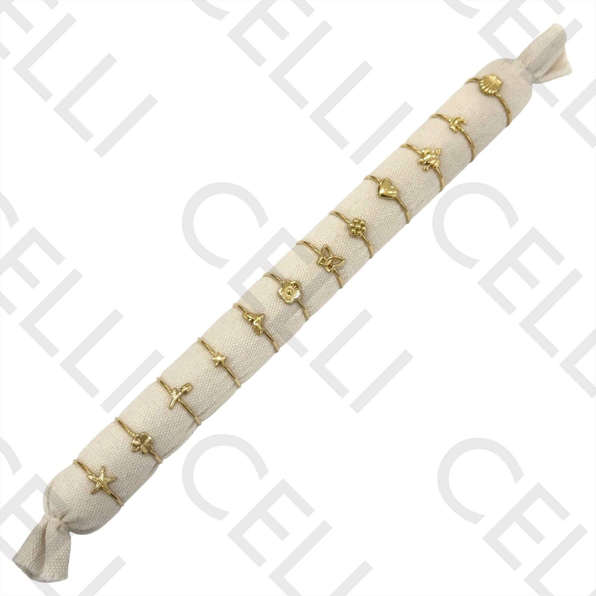 Celli Biju - Wholesale Band/gestapelde ring - Stalen ring - set van 122