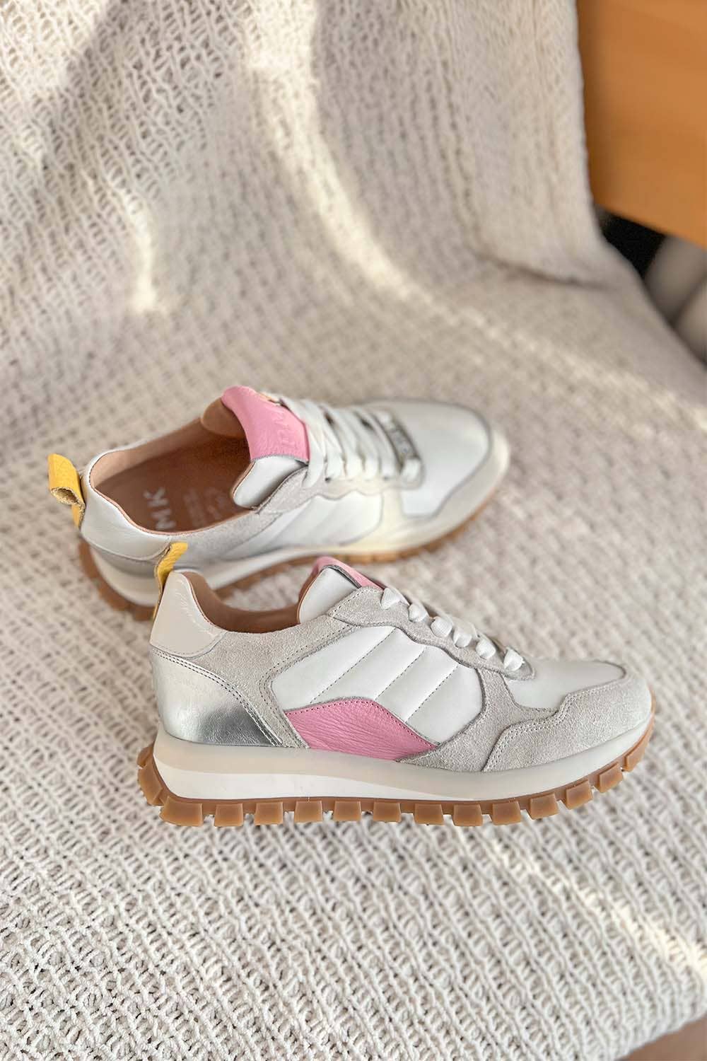 PMK SHOES - Wholesale Lifestyle Sneakers - Women's - Mule - Pink - Handmade Cow Leather Sneakers15