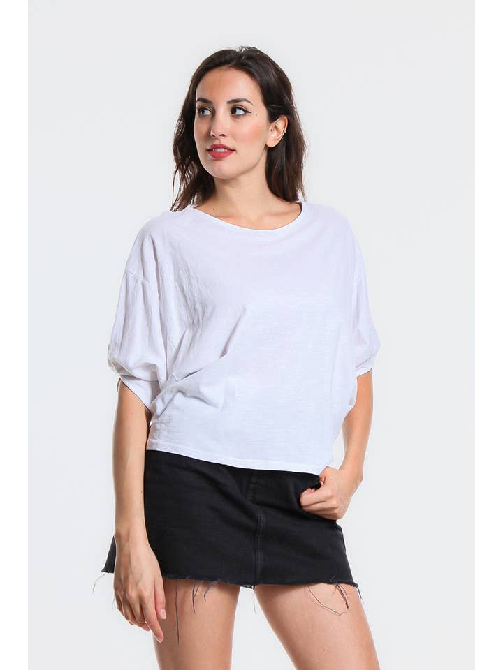 TINA Stephens Italy/Tees By Tina - Wholesale T-Shirt - Women's - Omaria Batwing Crop Top (BSS171)42