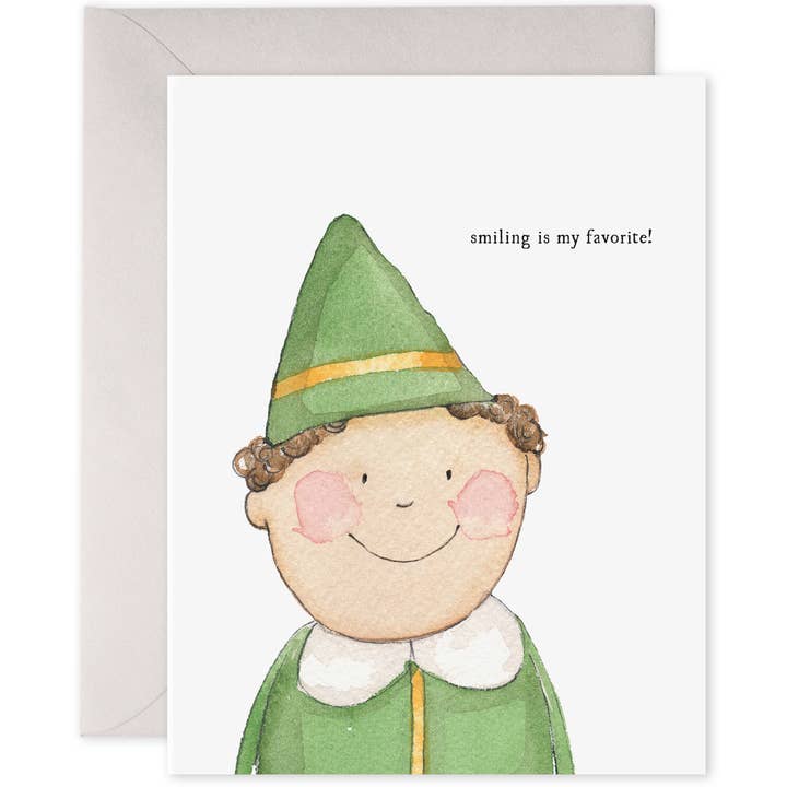 E. Frances Paper - Wholesale Christmas Card - Smiling Buddy ELF | Christmas Greeting Card (Boxed Set of 6)