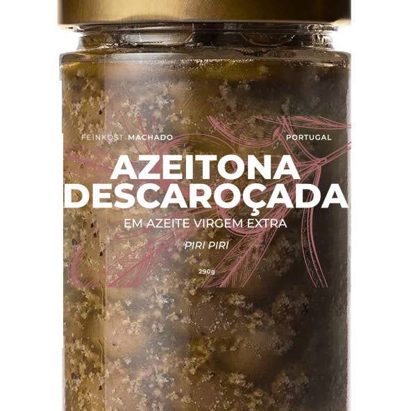 Machado GmbH - Wholesale Olives - Pitted olives in olive oil from Portugal with piri piri