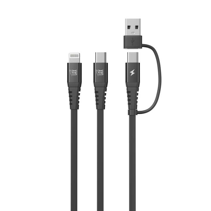 LAX Gadgets - Wholesale Charging Cable - 4-in-1 USB-A/USB-C to USB-C and Iphone Cables-Retail Pack1