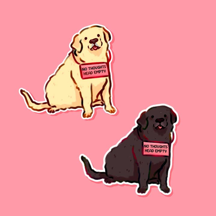 Sin Pensamientos Cabeza Vacía Perro Vinilo Adhesivo para venta al por mayor de contemporarycaroline