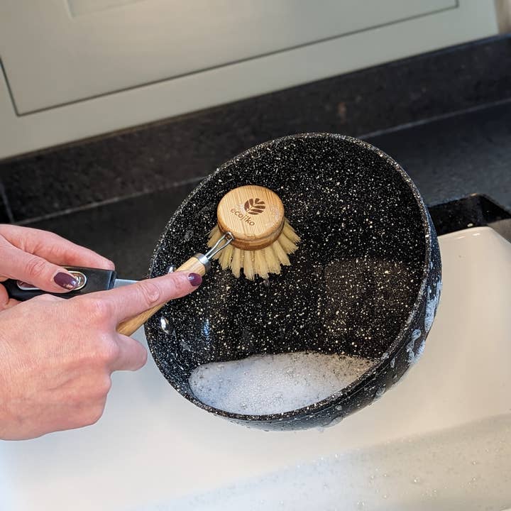 ecojiko - Vente Brosses de nettoyage - Brosse à vaisselle en forme de champignon, brosse à vaisselle en bambou sans plastique