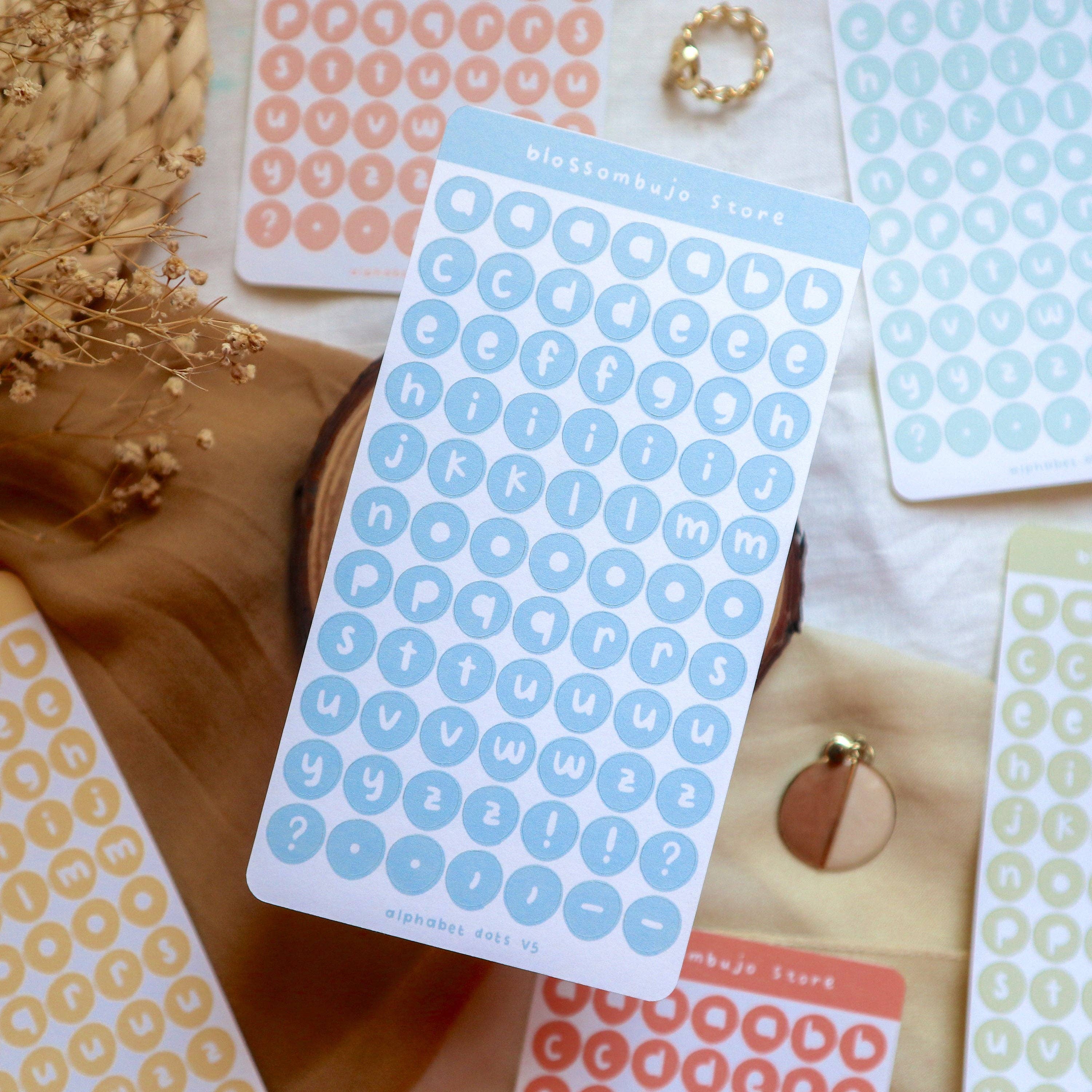 BlossomBujo Store - Vendita all'ingrosso Adesivo - Stickersheet - Alphabet Dots4