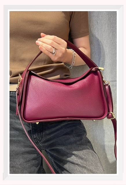 Z et Z – Großhandel Schultertasche – Damen – Handtasche aus genarbtem Leder mit Reißverschluss5