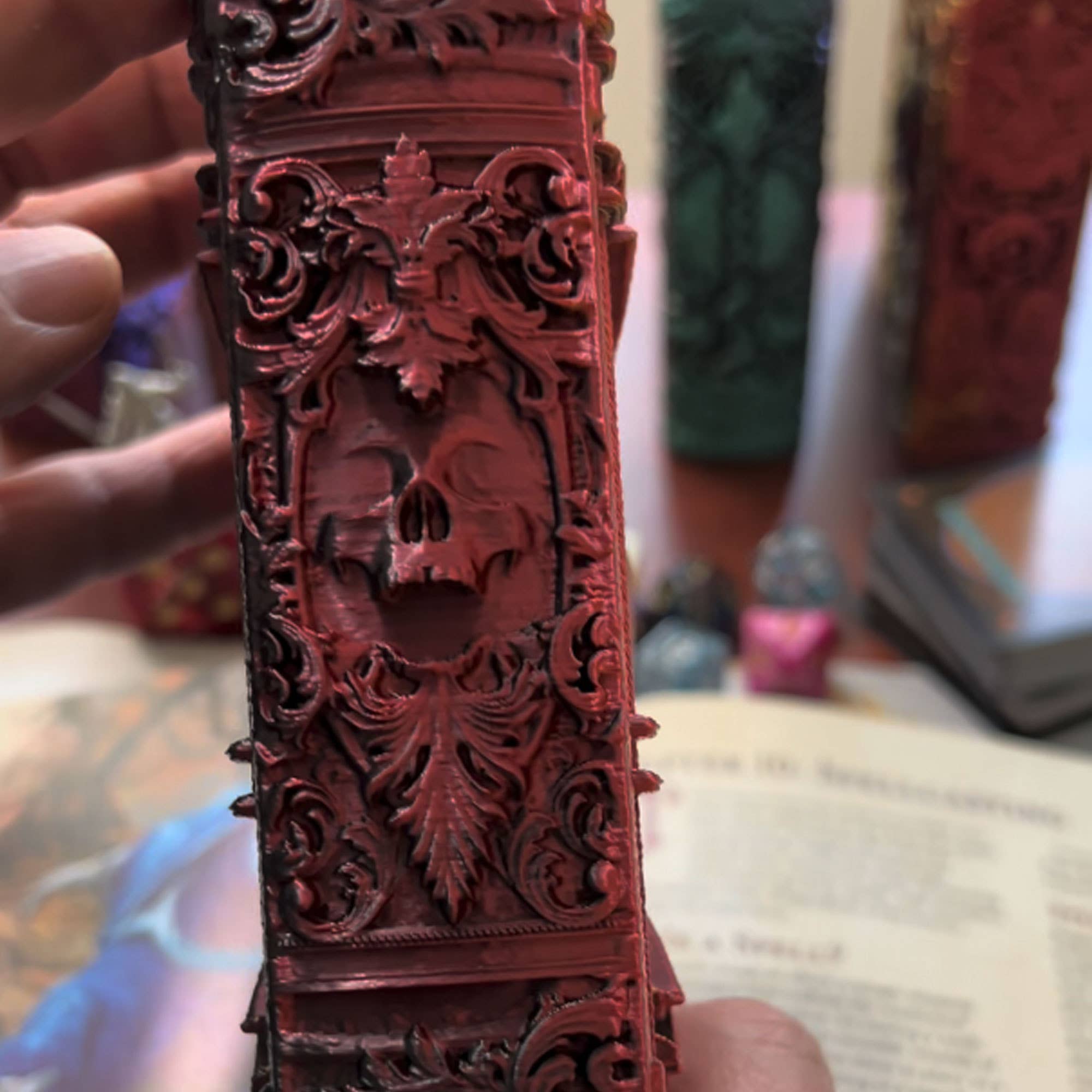 American Carver LLC - Wholesale Dice - Necromancer Storage Tome for TTRPG, MTG, Pokemon, D&D Gaming3