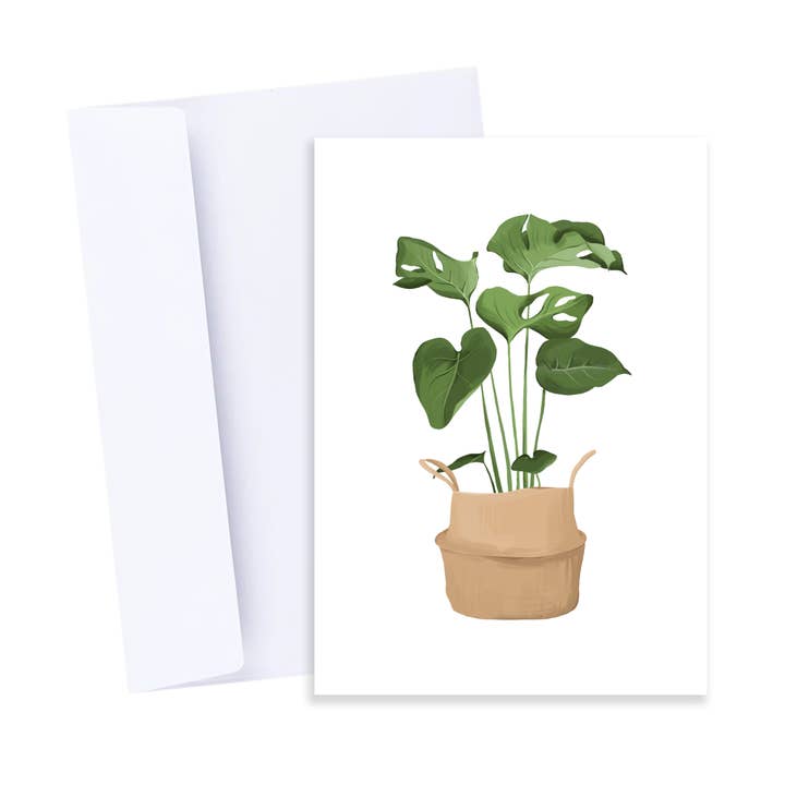 Monstera Plant Card - Housewarming Swiss Cheese Plant Card for wholesale by Popsy Press