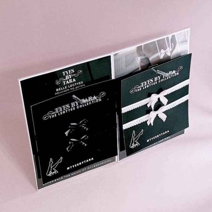 Belle Leg Garter Counter Display for wholesale by Tyes By Tara