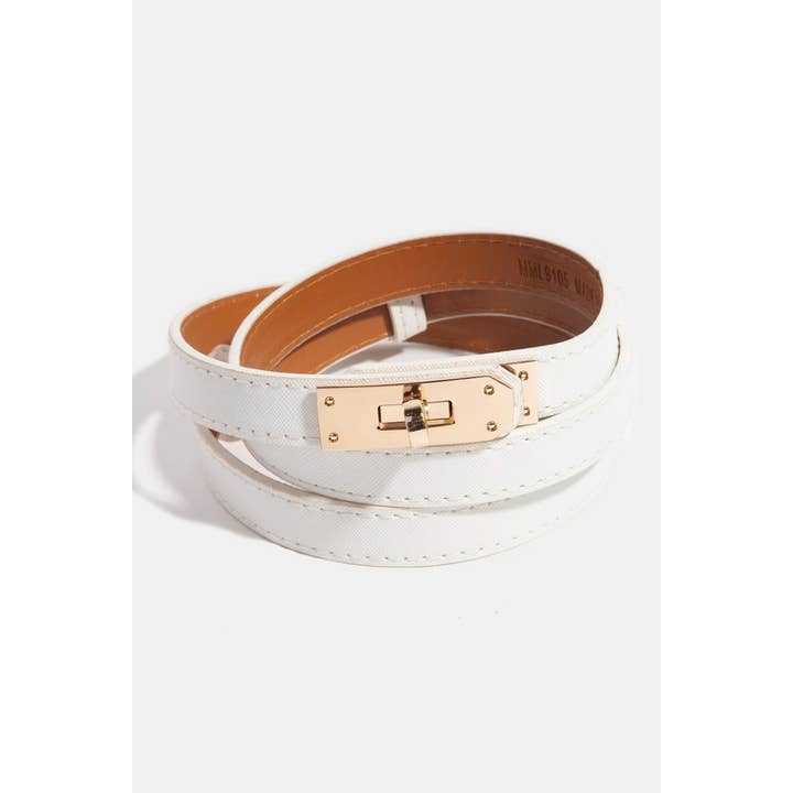 Collections by Fame Accessories - Wholesale Belt - Women's - Womens Thin Adjustable Turn Lock Belt