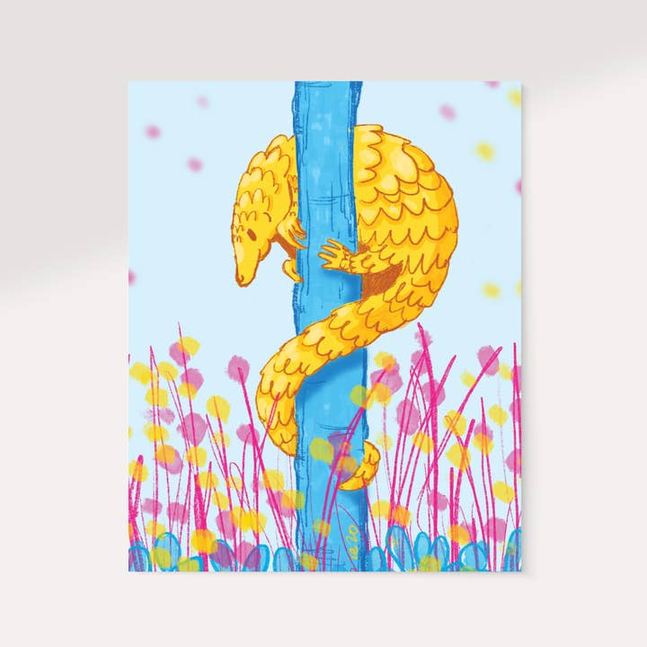 Kestrop Studio - Wholesale Art Print - Cheery Pangolin Art Print1