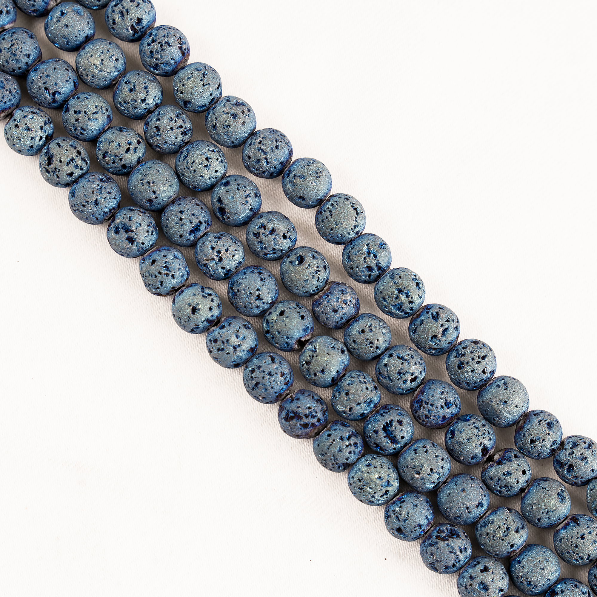 Soothing Crystals Beads - Wholesale Beads - Round Volcanic Stone Beads | Blue Lava | Gemstone Rock Beads1