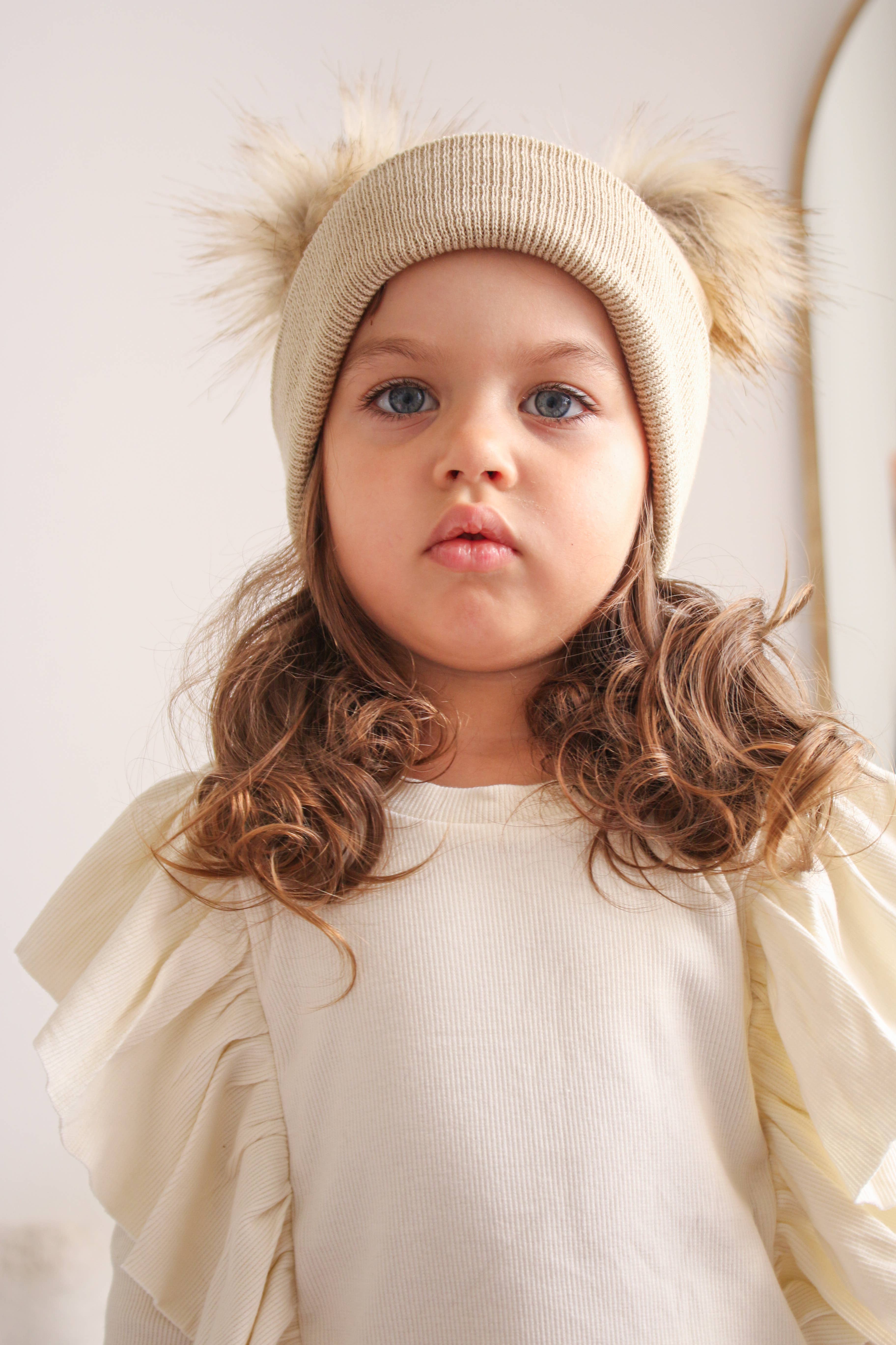 Himmelberg Baby - Wholesale Beanie - Kids - Beige Pom Pom Baby/Kid's Beanie, Newborn to 8 Years, Unisex17