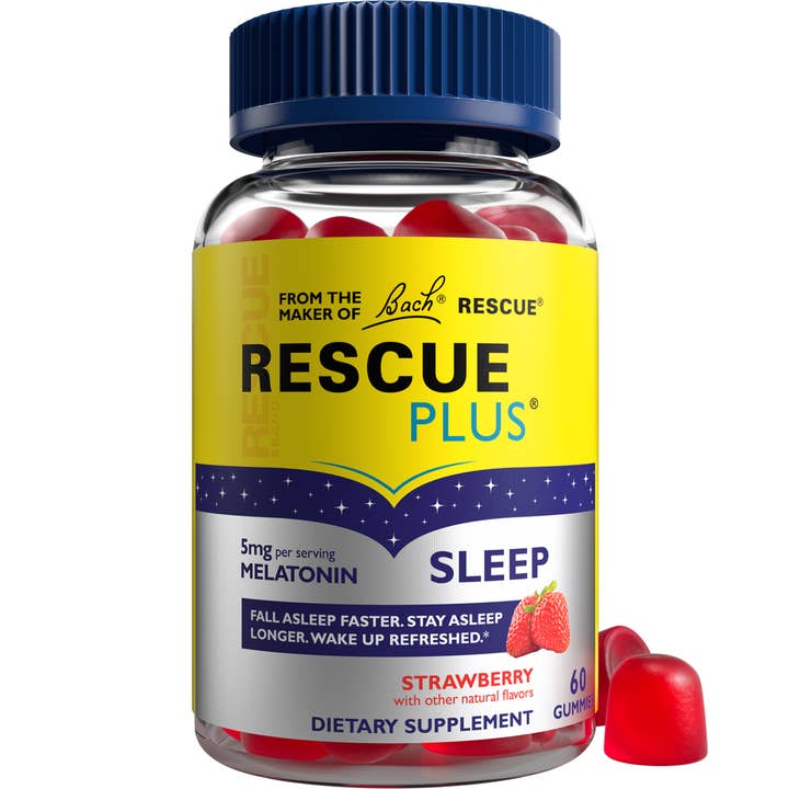 RESCUE & Bach Original Flower Remedies - Wholesale Oral Supplement/Vitamin - Bach Rescue Plus Sleep Gummies 5mg Melatonin, Strawberry