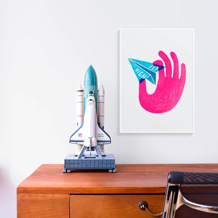 Just Cool Design - Wholesale Art Print - Fly High | A4–A3 Inspirational Paper Plane Print4