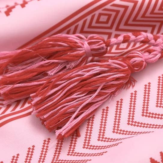 Pink Resort Crochet Stitching Printed Slip Dress for wholesale on Faire3