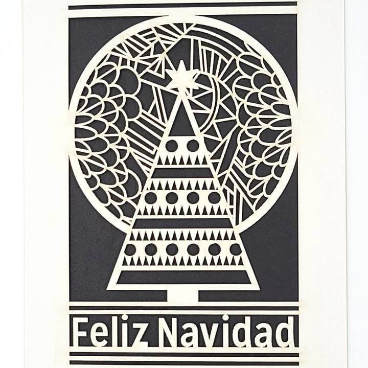 two hermanas – Großhandel Weihnachtskarte – Feliz Navidad - Baum und Mond - Fröhliche Weihnachten6