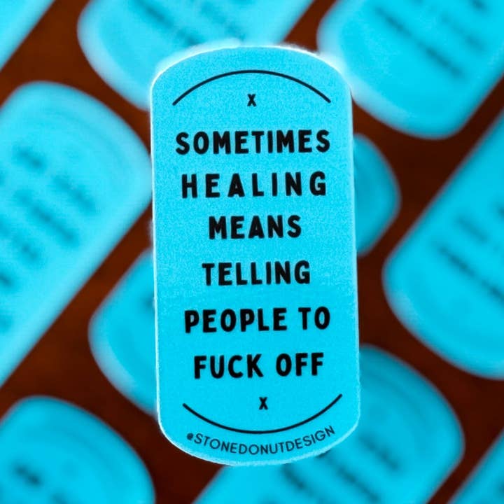 Telling People to Fuck Off Vinyl Sticker for wholesale by Stone Donut Design, LLC