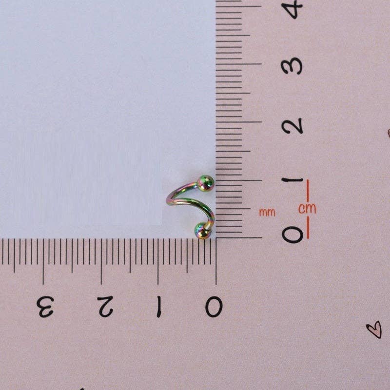 StockJWL - Vendita all'ingrosso Orecchini singoli - Piercing a Spirale Ritorto Piercing a Spirale Orecchini a Spirale in Acciaio Ondulato per Trago, Elica e Cartilagine Oro Argento Nero20