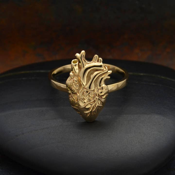 Nina Designs - Wholesale Cocktail/Statement Ring - Sterling Silver or Bronze Anatomical Heart Ring
