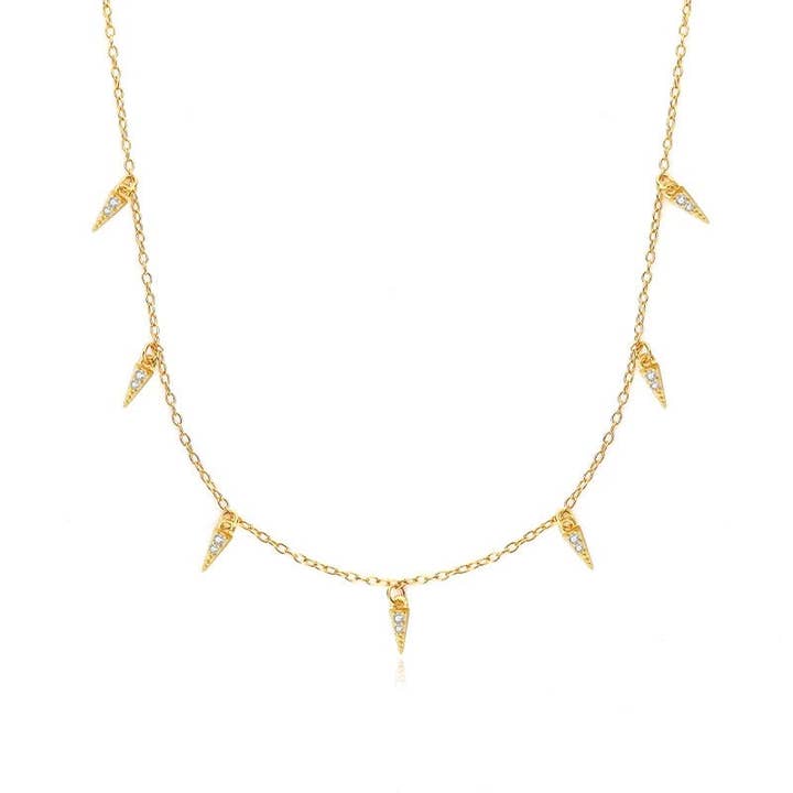 Mini Spike Crystal Station Necklace for wholesale by Emma Louise Accessories