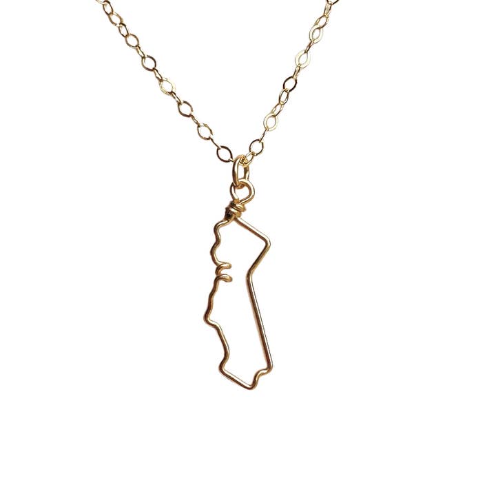California State Necklace in Gold Filled or Sterling Silver for wholesale by Julie Godsey Jewelry