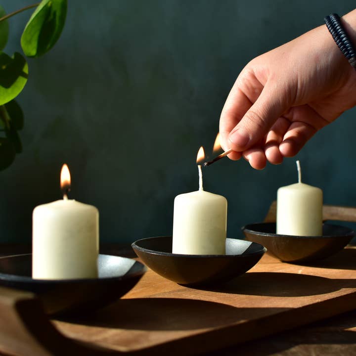 Coach House Forge – wholesale Candle holder – Pressed Iron Bowl Candleholder/Ring Bowl8