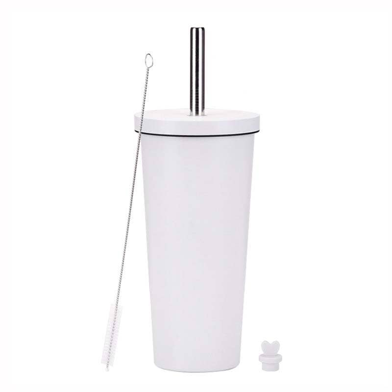Candles Meta - Wholesale Insulated Mug/Tumbler - 710ml Silid Color Milk Tea Stainless Steel Cup with Straw17