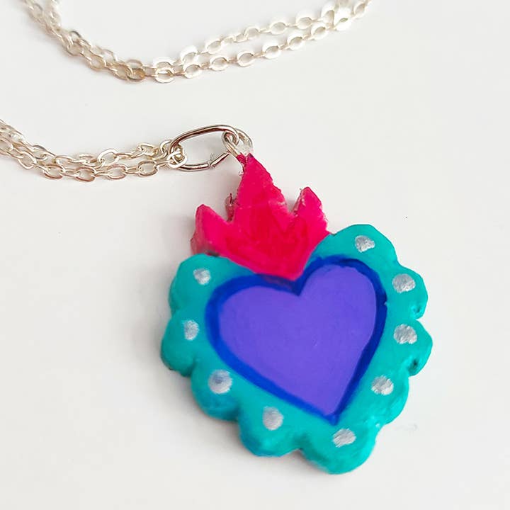 Chunchitos - Wholesale Pendant/Charm Necklace - Mexican heart pendant, Mexican milagrito, handmade jewelry1