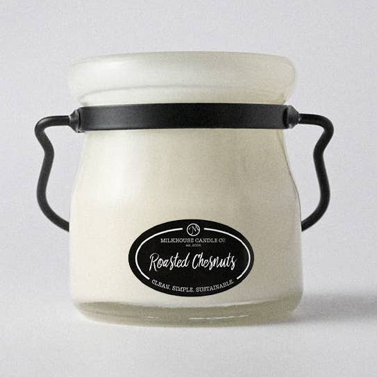 5 oz Cream Jar Candle: Roasted Chestnuts for wholesale by Milkhouse Candle Company