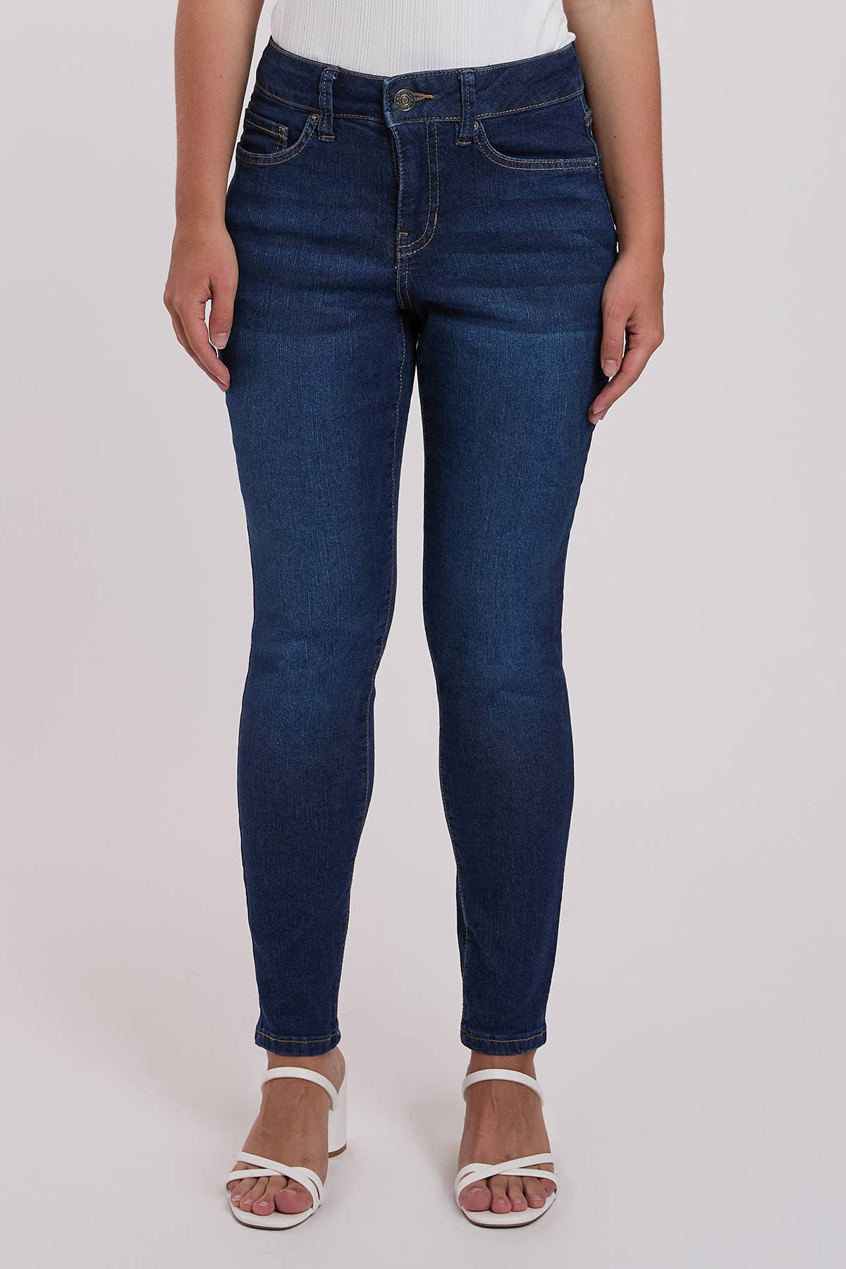 Dark Indigo Petite Sustainable High Rise Skinny Jeans-PP60653 for wholesale on Faire1