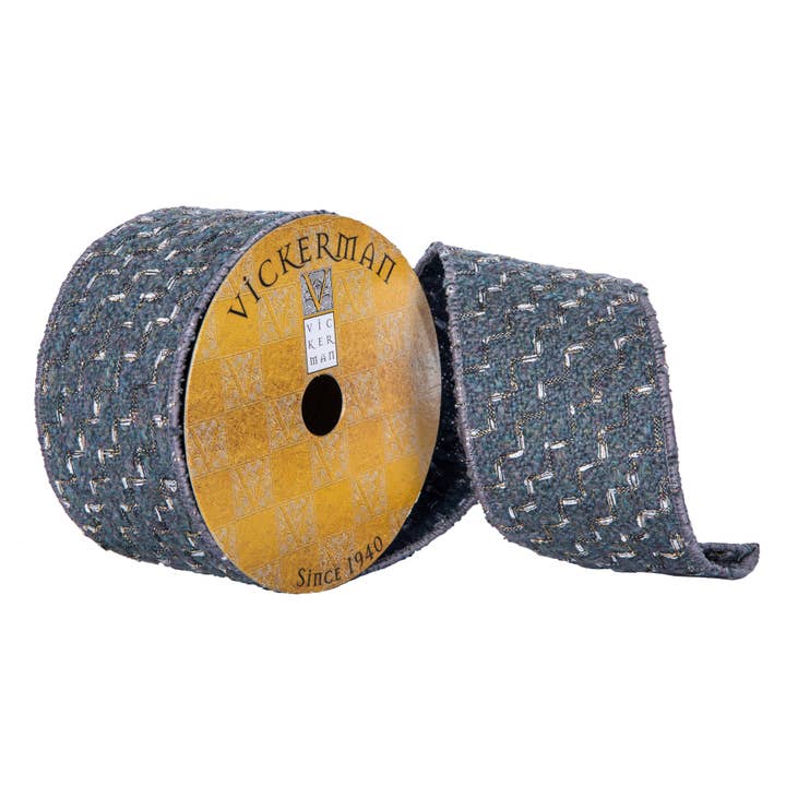 Vickerman 2.5"x10yd Dark Gray Dash Soft Knit for wholesale by Vickerman