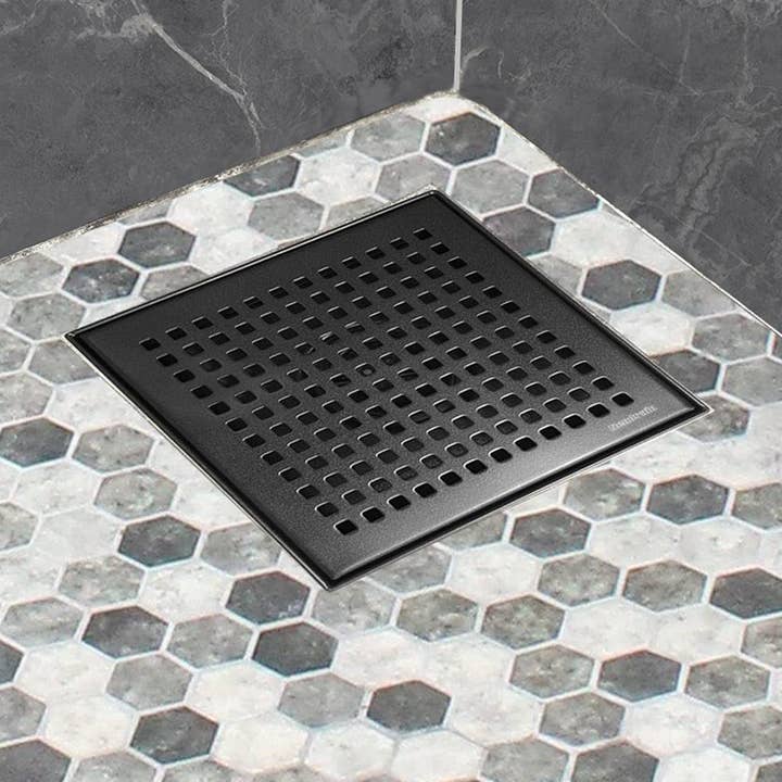 6x6 Stainless Steel Square Shower Drain with PVC Base#4 for wholesale by inQbrands