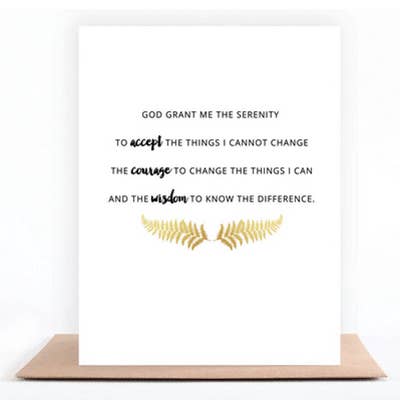 A003-C Serenity Prayer Greeting Card for wholesale by Love & Recovery