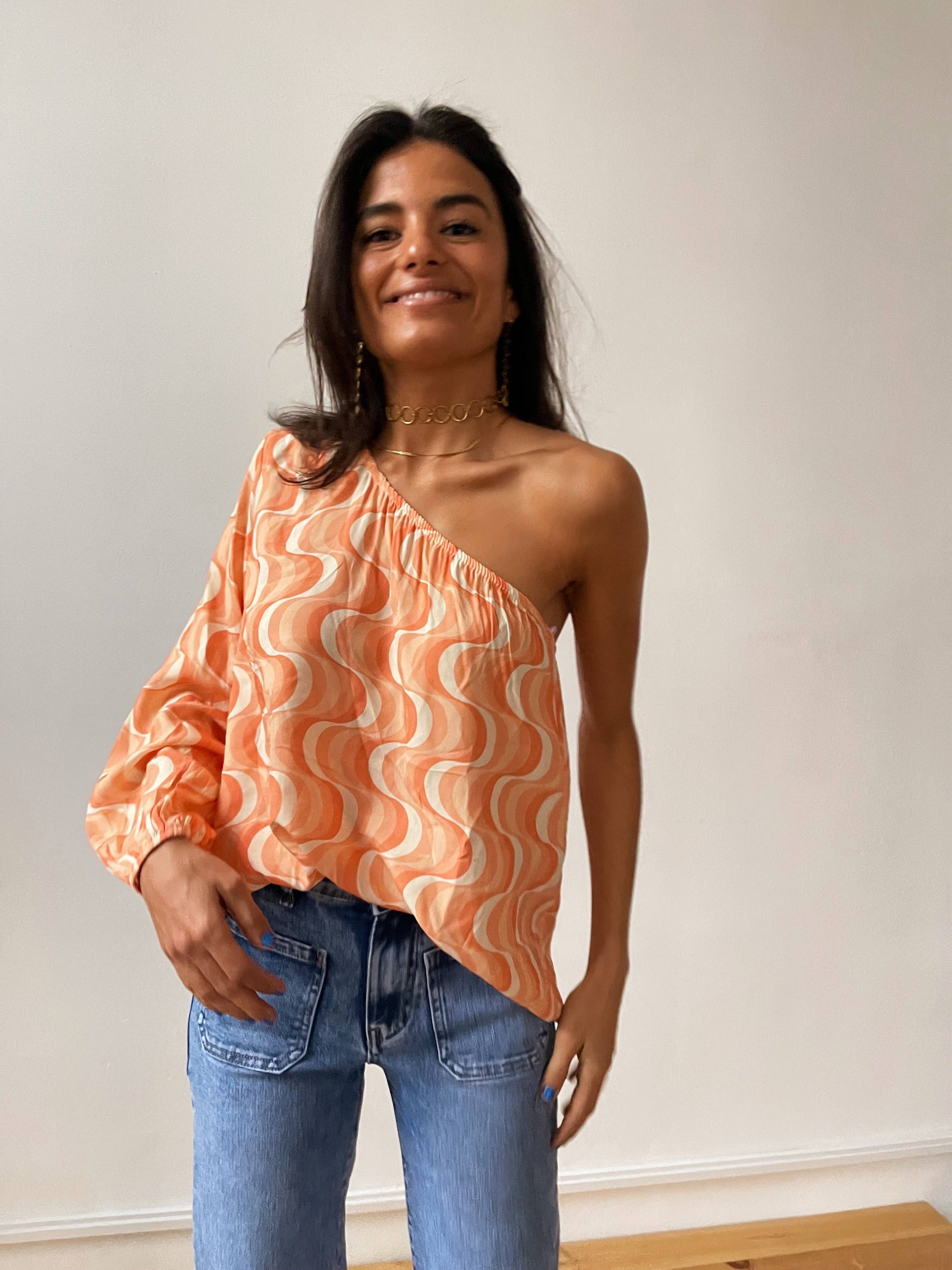 MindTraveler - Venta al por mayor Blusa - Mujer - Top Aurora Naranja2