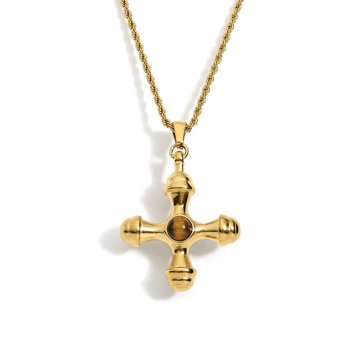 Colar de Corrente com Pingente Cruz Adalena por atacado de Olivia Le