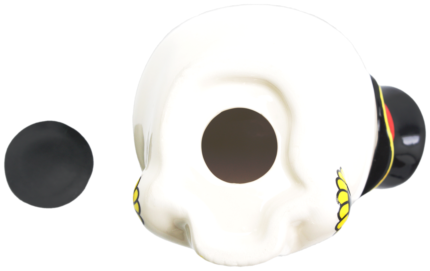 Square Deal Recordings & Supplies - Wholesale Money/Piggy Bank - Money Bank - Sourpuss  - Ceramic Sugar Skull With Top Hat 5"4