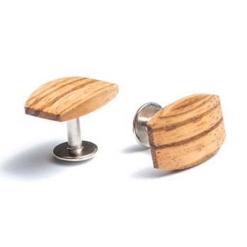 Botões de punho Lini em aço inoxidável e madeira por atacado de Bewooden