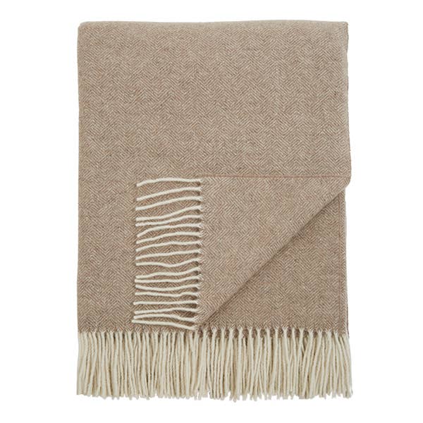 Manta boho de lana merino en color marrón para venta al por mayor de TEXTURED LIVES