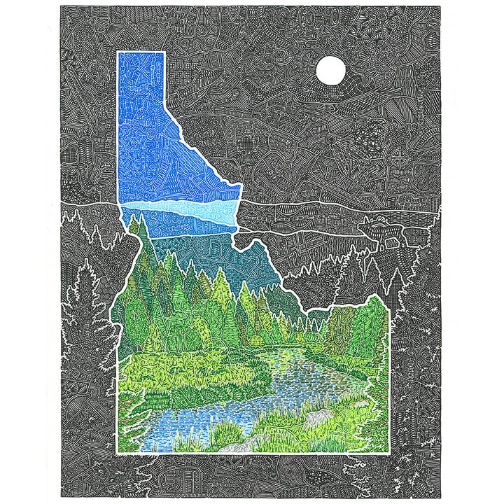 Art Print - Ideal Idaho for wholesale by Viz Art Ink