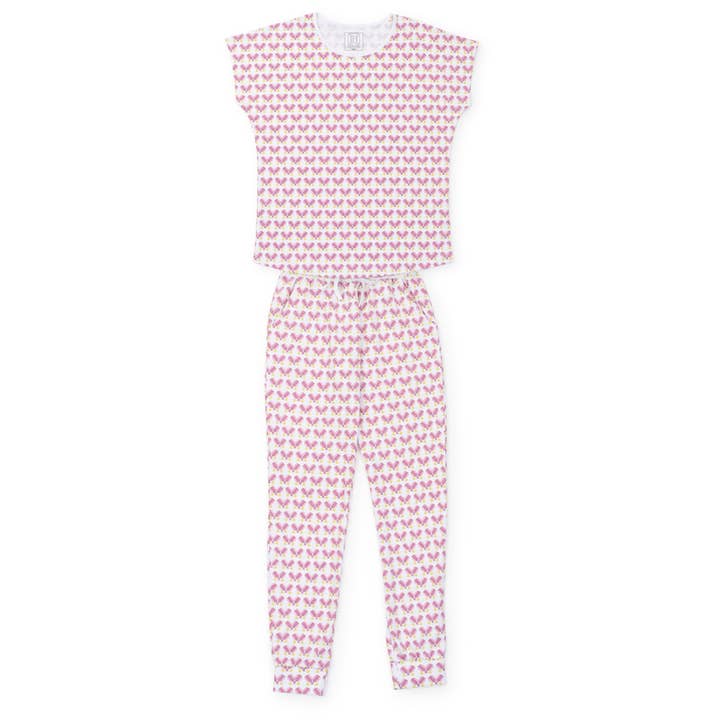 Ensemble de pyjama pour femme Melanie - Pantalon jogger - Rose Pickleball pour la vente par Lila + Hayes