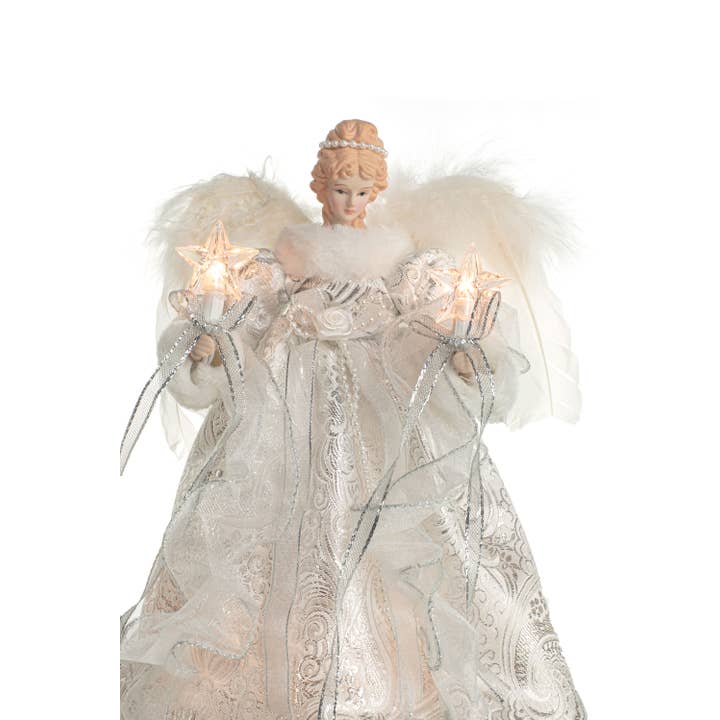 Starlight Collection - Wholesale Tree Topper - Silver/White 10-Light Vintage Angel Tree topper4