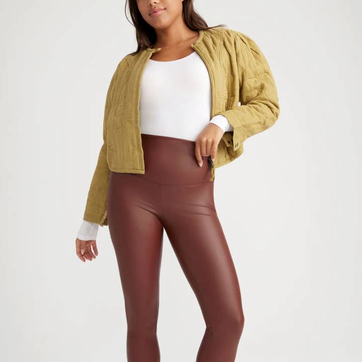 Faux Leather Shaping Legging for wholesale by Yummie