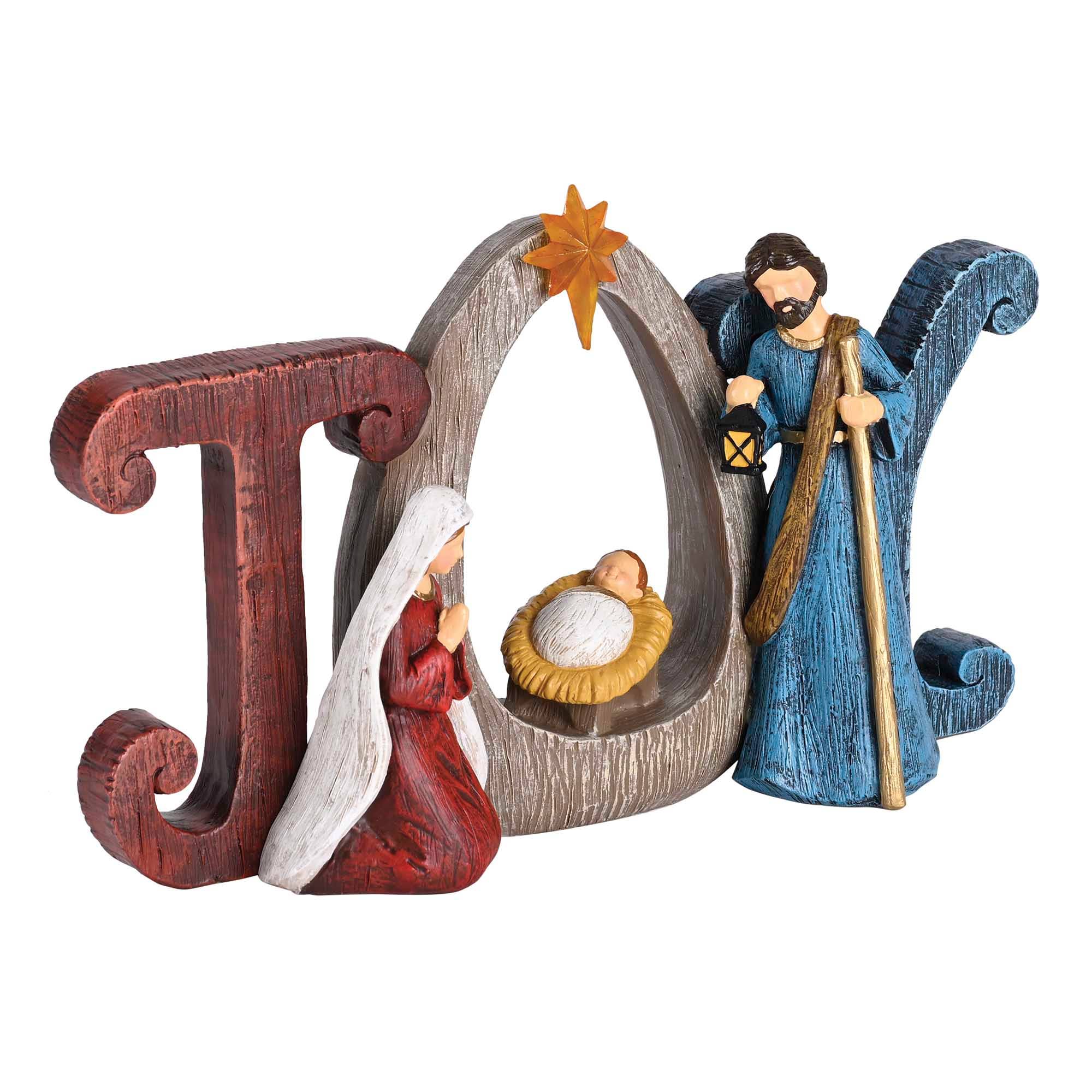 Magnolia - Wholesale Nativity Scene Decor - Nativity 1 Piece 4.75H Joy Holy Family2