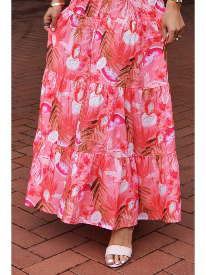 Ostara Collection - Wholesale Dress - Women's - Pink Paradise Maxi Shirt Dress5