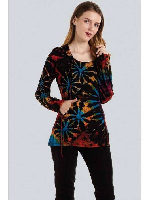 Sweat à capuche tie-dye (TH-1170) pour la vente par Kathmandu Imports